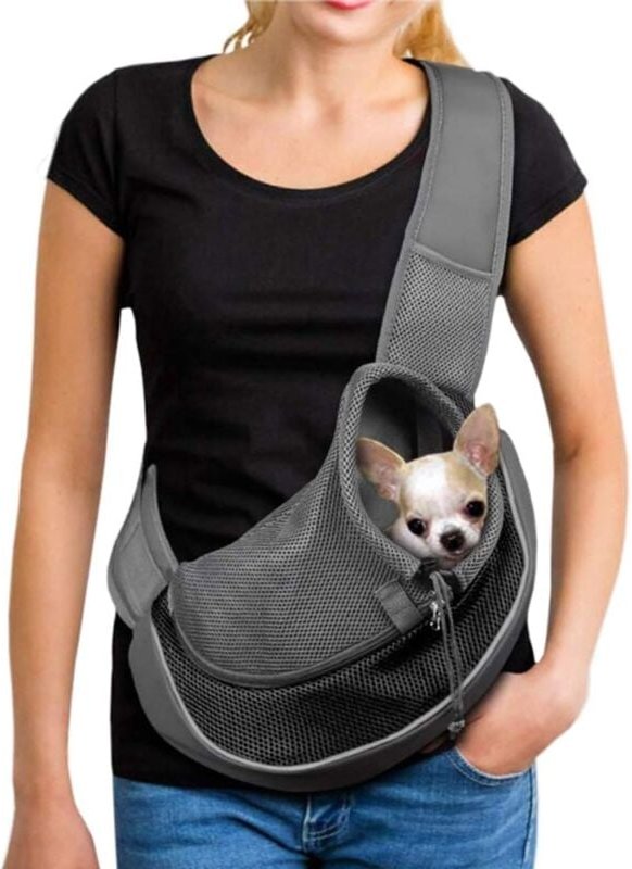 Thumbnail - Portable Dog Carrier Bag Breathable Mesh Crossbody Bag for Dog and Cat Puppy Pet Shoulder Sling Adjustable Carrier Bag T...