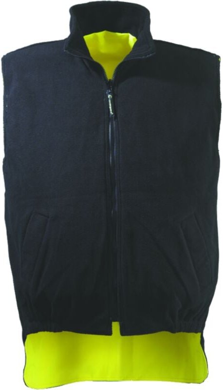 Weste aus Fleece ohne Ärmel für die Arbeit, Hochsichtbarkeit HI-WAY – Neon Gelb L – 48/50
