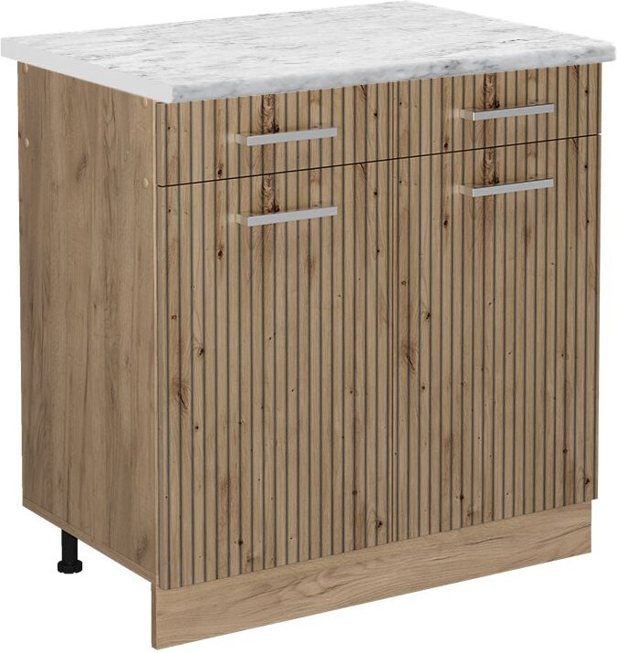 Vicco - Küchenunterschrank R-Line, Artisan-Eiche, 80 cm ap Marmor