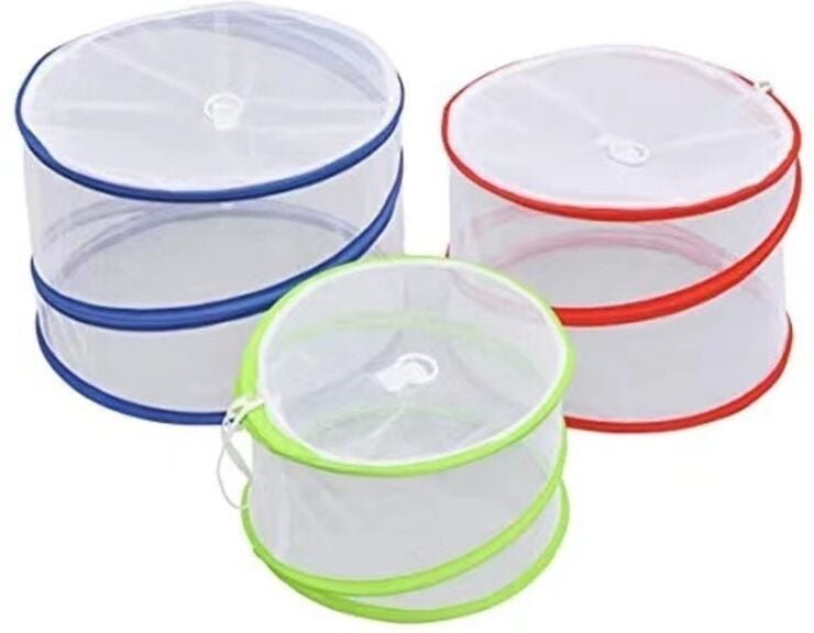 Faltbare Mesh-Lebensmittelabdeckung, 3er-Set, wiederverwendbare Mesh-Lebensmittelabdeckung, Pop-Up-Insektenschutz, Mesh-...