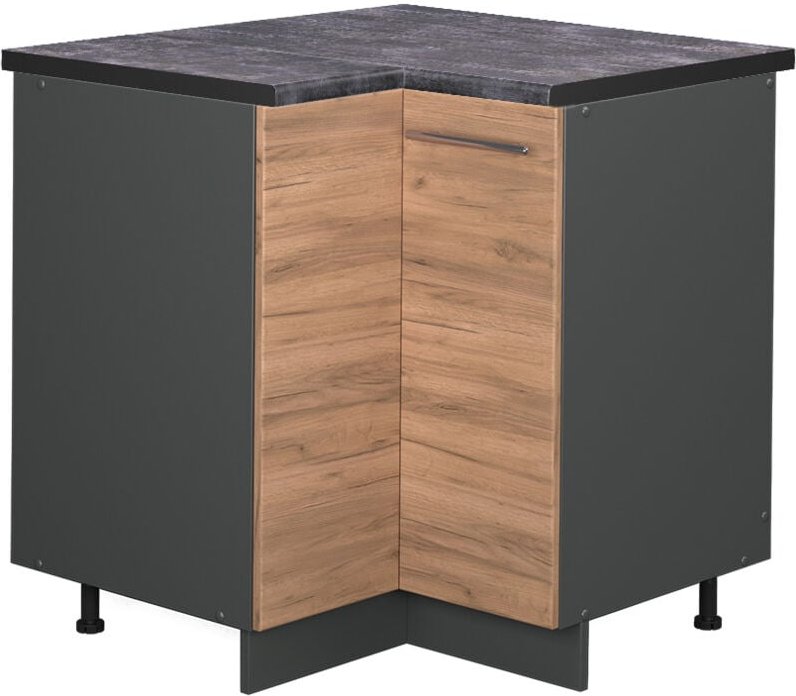 Eckunterschrank Fame-Line, Goldkraft Eiche, 80.5 cm, AP Anthrazit, Vicco