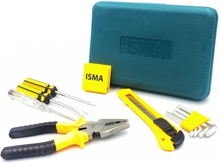 12-teiliges Werkzeugset. Kombizange, Inbusschlüssel.