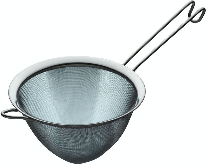 KitchenCraft Kegelförmiges Sieb of mit Masche zum Sieben von Pürees und Brühen, Edelstahl, 18 cm - Silber