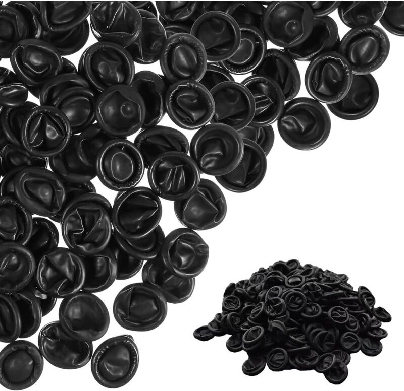 Thumbnail - 200 Stück Antistatische Latex Fingerlinge Schwarz Ideal für Kosmetik, Medizin & Mehr Finger Sleeves