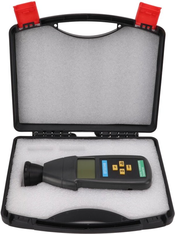 DT2239B LCD-Digital-Stroboskop-Handblitz-Drehzahlmesser, berührungsloser Stroboskop-Drehzahlmesser, 60–19.999 U/min - Eo...