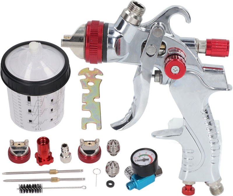 HVLP-Autolack-Spritzpistole mit 1,4 mm, 1,7 mm, 2,0 mm Düse, Schwerkraftzufuhr, Autolack-Sprühbrenner-Kit, G1/4-Lufteinl...