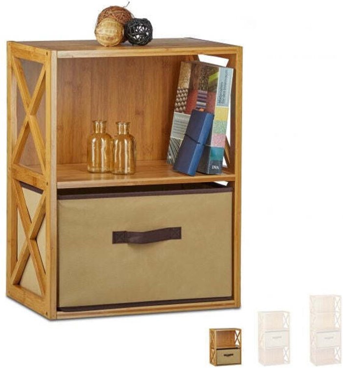 Bambusregal mit korb