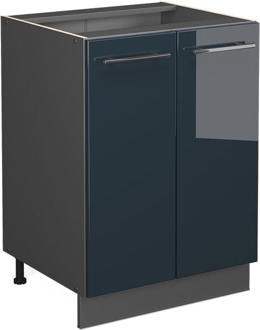 Vicco - Küchenschränke Fame-Line, Dunkelblau Hochglanz, 60 cm ohne Arbeitsplatte