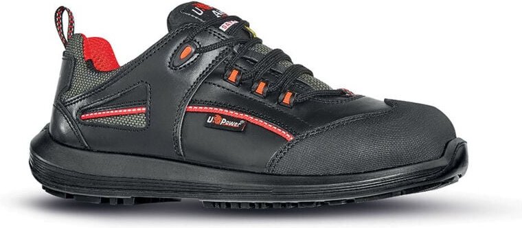 Thumbnail - U-power - Sicherheitsschuh Iroko Gr.41 schwarz/rot Leder/Überkappe S3 src esd EN20345