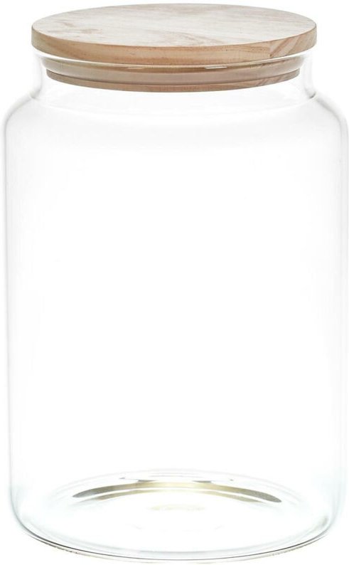 Glasgefäß mit Holzdeckel 2,9l