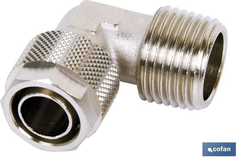 Konisches Winkelstück mit Außengewinde T-6/4 R-1/8