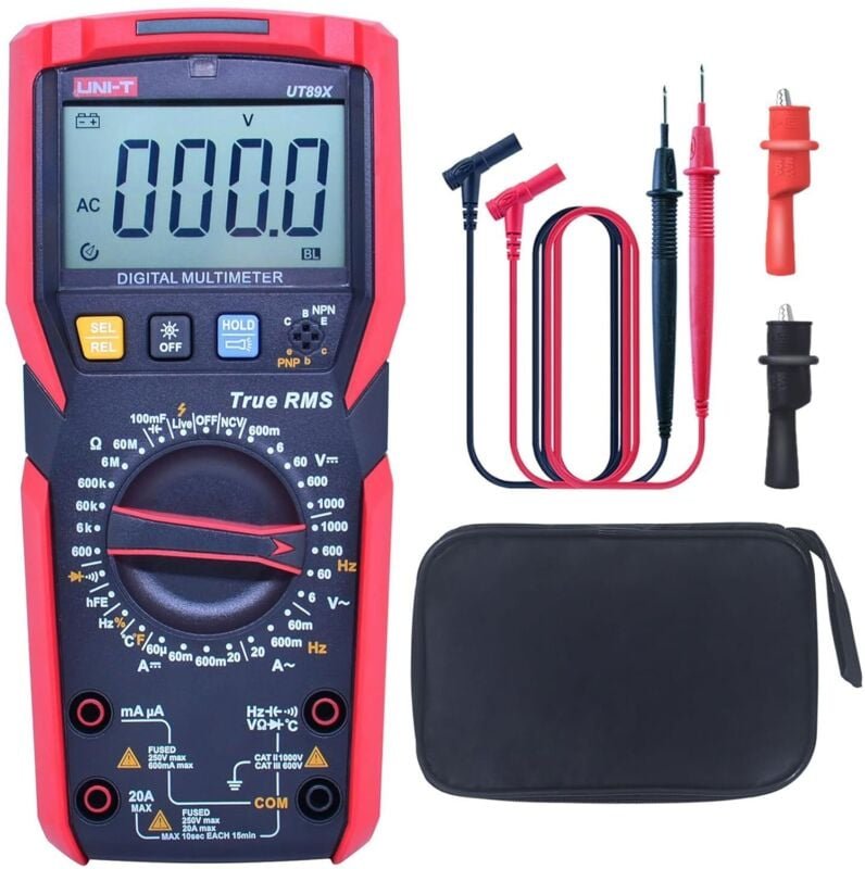 UT89X Digitalmultimeter-Tester, TRMS 6000 Zählt AC DC 1000 V Multimetro Volt Ohmmeter Kfz-Elektrik-Kapazitätsmultimeter,...
