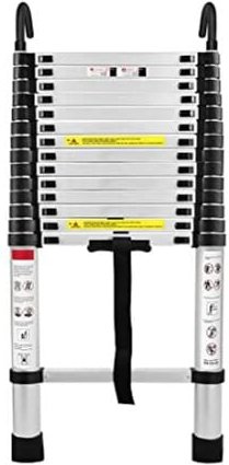 Aluminium Teleskopleiter Klappbar 4,4M Multifunktionsleiter mit Häkchen Anlegeleiter Mehrzweckleiter Ausziehbare Leiter ...