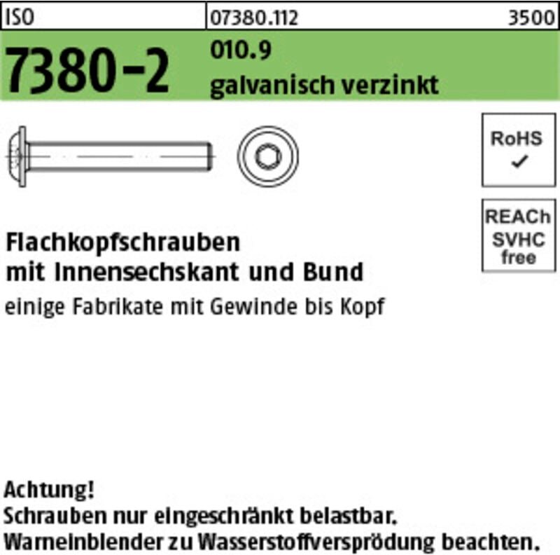 No Brand - Reyher iso 7380 -2 010.9 m 4 x 12 galv. verzinkt, getempert gal Zn (500)