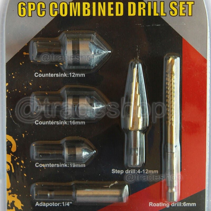 Set mit 6 konischen bohrern für bohrschrauber mit gewindeschneiden - - Trade Shop