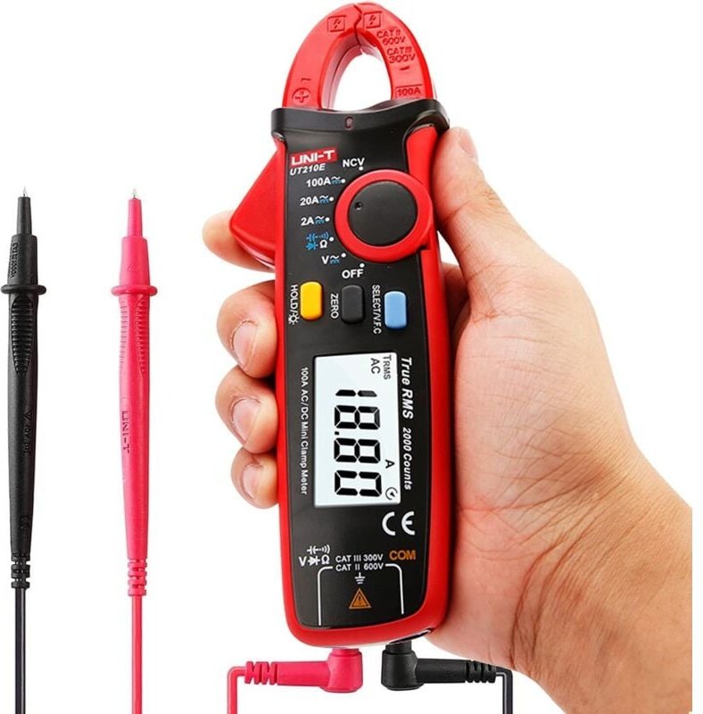 UT210E Mini Digital Clamp Meter Handheld True RMS AC DC Widerstand Kapazität Tester