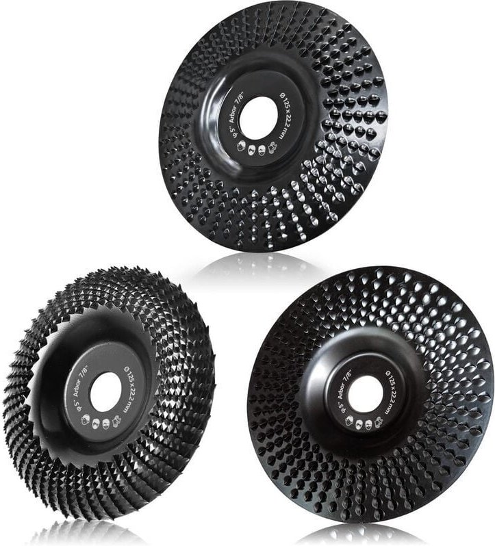 Disco per smerigliatrice per legno da 125 mm, 3 dischi abrasivi per modellare, smerigliare e tagliare. Mole per smerigli...