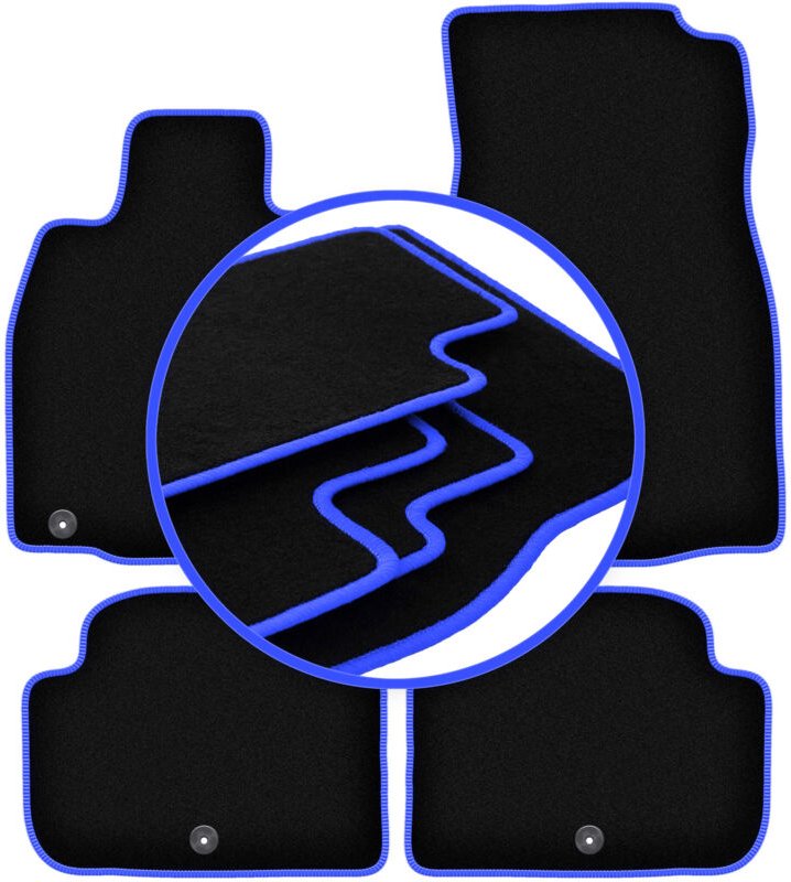 CARLUX-BLUE Auto-Fußmatten für: Kia Stinger 2WD Liftback (2017-)