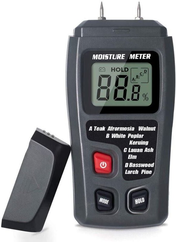 Digitales LCD-Feuchtigkeitsmessgerät mit 2 Prüfstiften zur genauen Messung des Wasseranteils in Wänden, Kaminholz, Bauho...