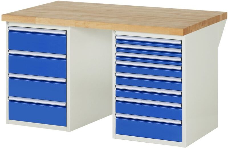 Werkbank 7822A3, B1500xT900xH840mm, 12x Schublade-TA - RAU