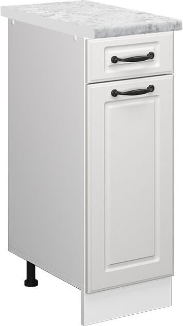 Vicco - Schubladenunterschrank R-Line, Weiß Landhaus, 30 cm ap Marmor