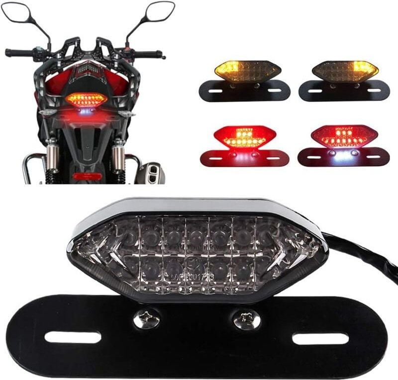 Thumbnail - Ersandy - 20 LED-Motorrad-Rücklicht, integriertes Motorrad-LED-Bremslicht und Blinker, Motorrad-LED-Motorrad-LED-Fahrlic...