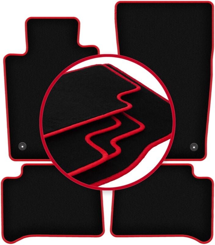 CARLUX-RED Autofußmatten für: Mercedes CLS C219 Limousine (2004-2010)