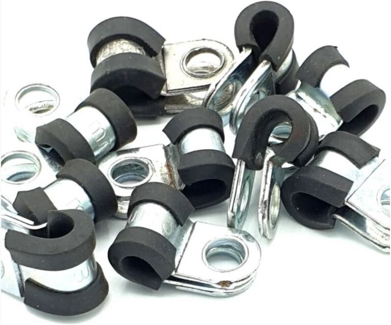 10 Stück x 8 mm Kabel-P-Clips, gummibeschichtete Stahlrohr-P-Klemmen