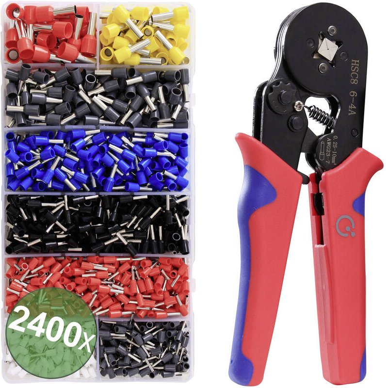 Quadrios 22T007 22T007 Crimpzangen-Set Aderendhülsen 0.25 bis 10 mm² Inkl. Aderendhülsensortiment