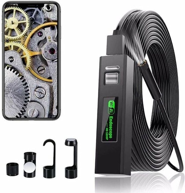 WiFi-Endoskop-Endoskopkamera, USB-Inspektionskamera, 1200P HD-Endoskopkamera, IP68 wasserdicht, mit 8 LEDs für iPhone, A...