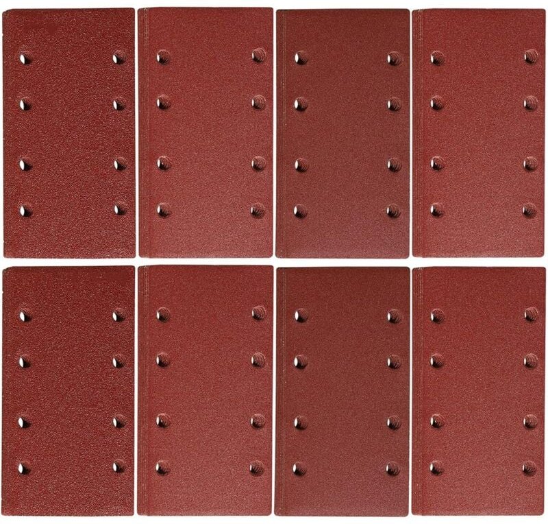 10er-Pack Schleifblätter 93 x 185 mm - 8-Loch-Quadrat-Klettschleifpapier - 1000 verschiedene Körnungen - Polieren und Ro...