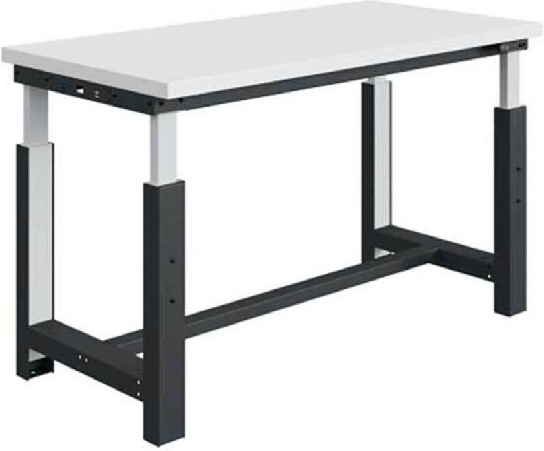 Werkbank für die Werkstatt, höhenverstellbar - Hochfeste Platte 1200x750x730/1130mm - Blau RAL5015 - W010010828-BI