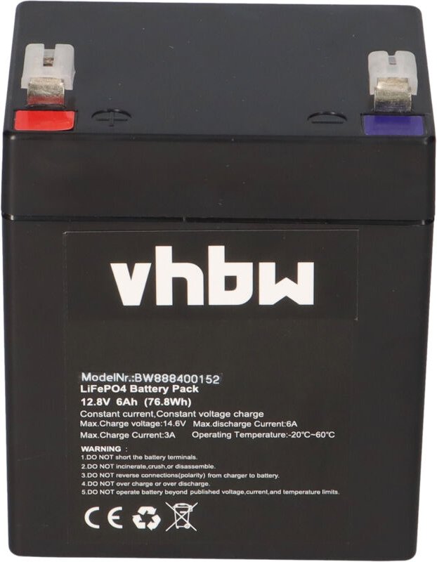 1x Akku für Lautsprecher Boxen Speaker (6 Ah, 12,8 v, LiFePO4) - Vhbw