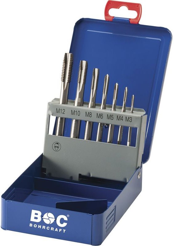 Bohrcraft - Maschinengewindebohrer-Satz M3-M12 hss-e Co5 gerade genutet 7-tlg.