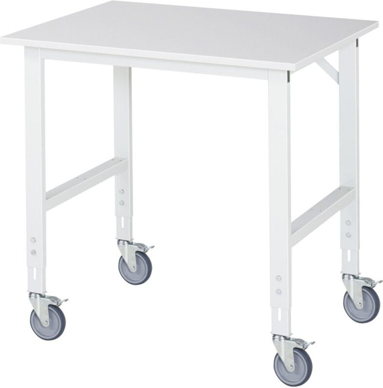 Fahrbarer Arbeitstisch Tom (4 lr), B1000xT800xH910-1230mm, M-Platte-22mm - RAU