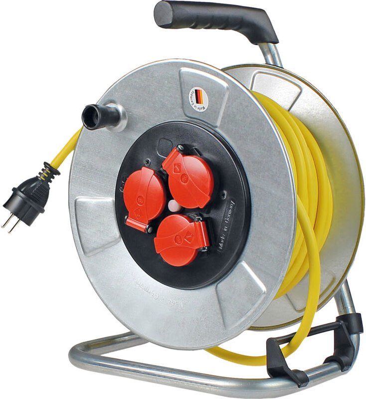 Metallkabeltrommel 230V 33m AT-N07V3V3-F 3G2,5 IP44