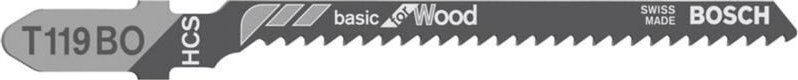 Stichsägeblatt t 119 bo Basic for Wood, 100er-Pack - Bosch