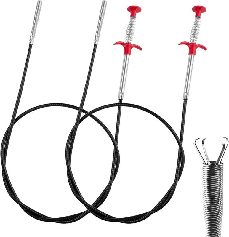 Gabrielle - 2 Stück flexibler Greifer, 160 cm, flexibles Greiferwerkzeug aus Edelstahl, zum Aufnehmen von Haaren, Müll u...