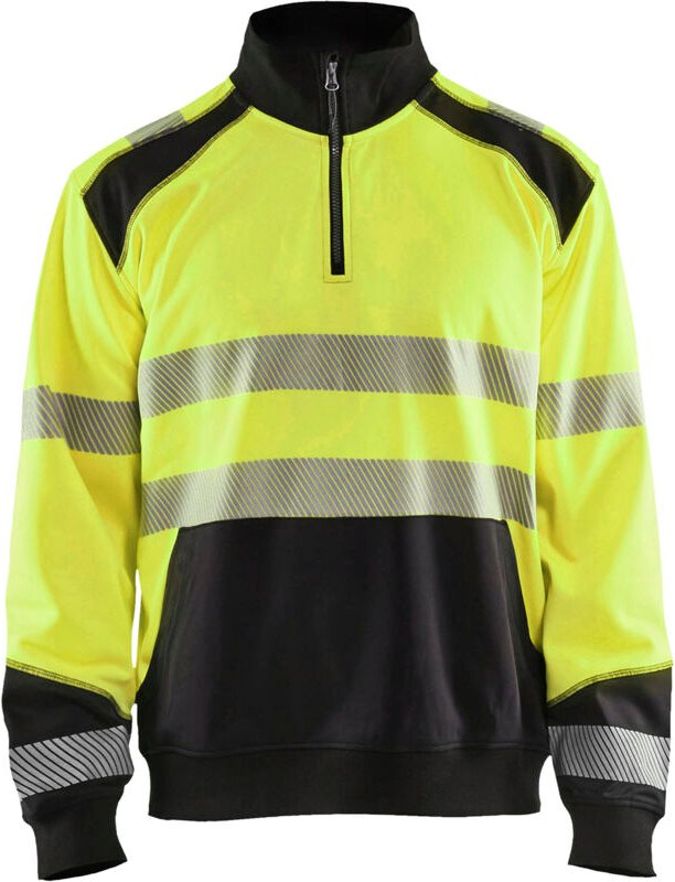 Arbeits-Sweatshirt mit Lkw-Kragen, Hochsichtbarkeit 3556 – Neon Gelb/Schwarz XS