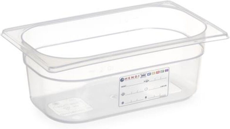 Gastronorm-Behälter 1/4, gn 1/4, 5,5L, Transparent, 265x162x(H)200mm - Hendi