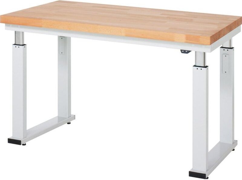 Werkbank adlatus 600 elektrisch höhenverstellbar Buche-Massiv-Platte 1250 mm x 700 mm - RAU