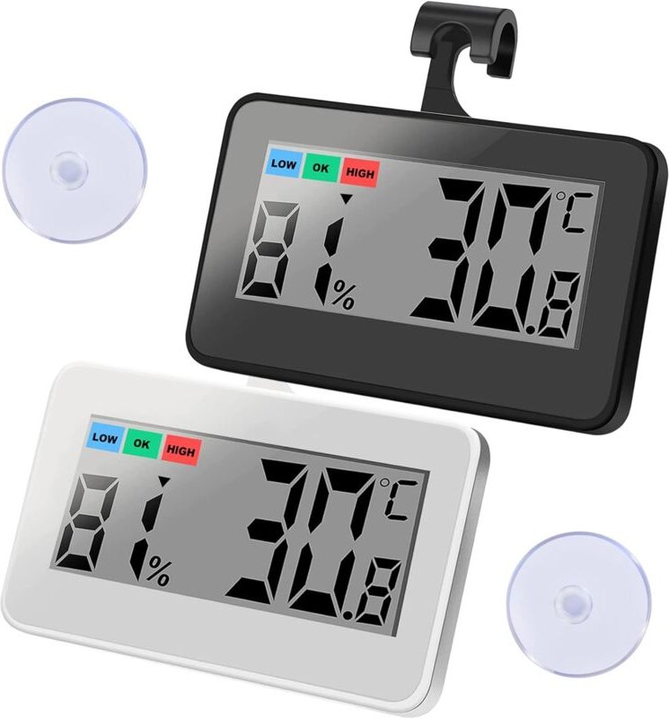 Stück magnetische Hygrometer-Thermometer – Raumthermometer, magnetisches Innen-Hygrometer, digitales Thermometer für Luf...