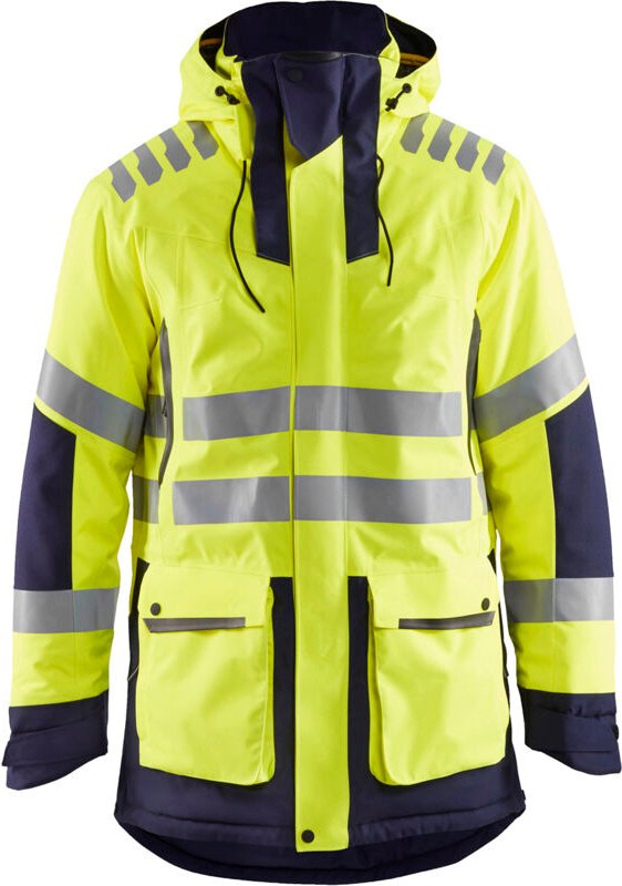 Hochsichtbarer Arbeitsparka Evolution 4469 - Neon Gelb / Marine XXXL