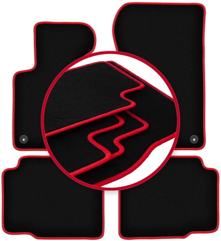 CARLUX-RED Autofußmatten für: BMW 3 E36 Kompakt, Coupé, Limousine, Kombi, Touring (1991-2000)