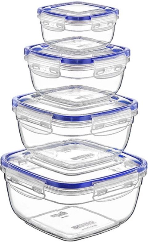 Michelino - Frischhaltedosen 4er Set Aufbewahrungsbox Vorratsdosen Aufbewahrungsdose Lebensmittelbehälter