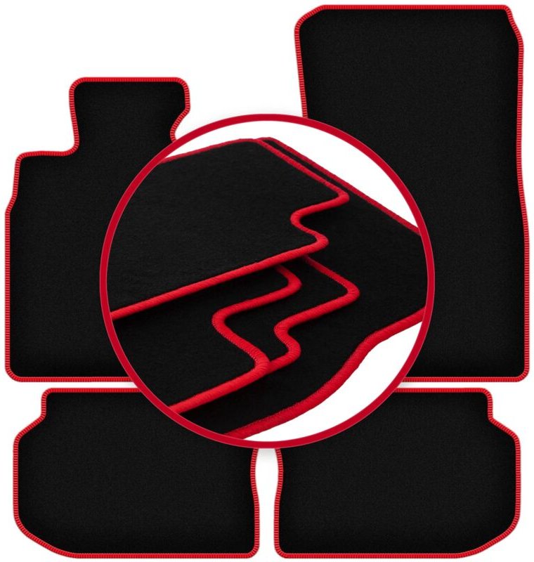 CARLUX-RED Auto-Fußmatten für: BMW 5 F11 Kombi, Touring (2010-2013)