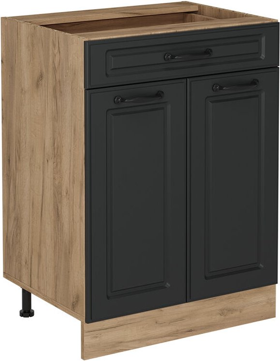 Thumbnail - Küchenunterschrank R-Line, Anthrazit Landhaus, 60 cm mit Schublade, ohne Arbeitsplatte Vicco