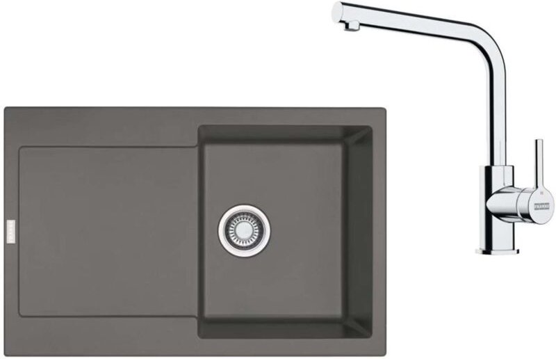 Franke Sets - Küchenset G259ŠK, Fragranitspüle MRG 611und Armatur FS 3230.031, steingrau/Chrom 114.0700.722