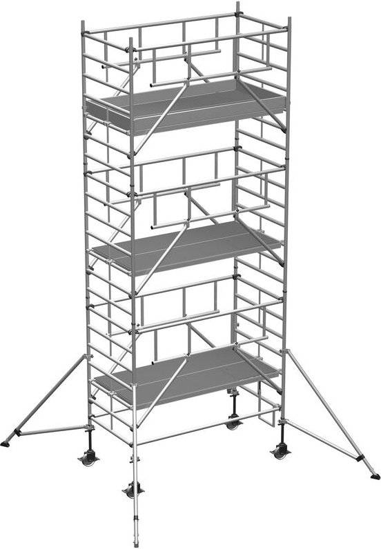 Zarges Fahrgerüst MultiTower S-PLUS 2T mit Auslegern, doppelte Plattformbreite 2,50m Plattformlänge 7,30m AH