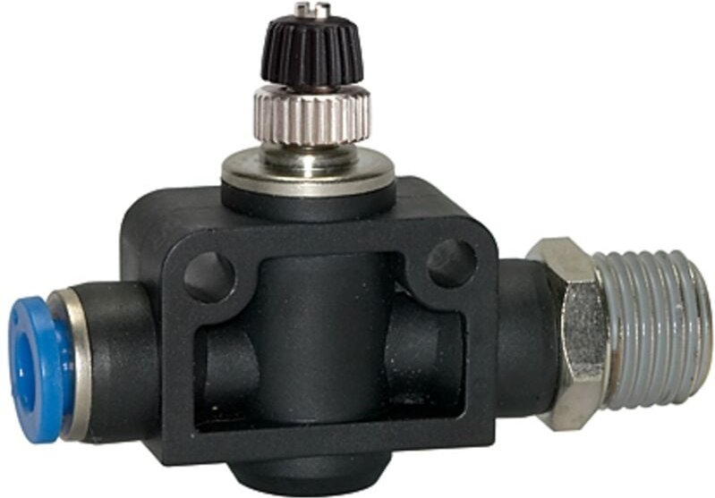 Drosselrückschlagventil »Blaue Serie«, gerade, r 3/8 außen ø 8mm - Riegler